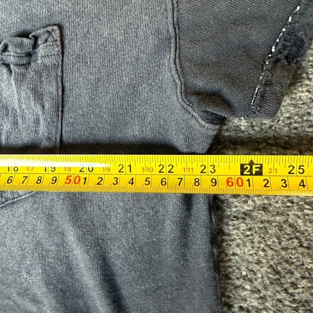 We The Free Free People Distressed Pocket T-Shirt Faded Black Womens Small Boxy - Picture 4 of 6
